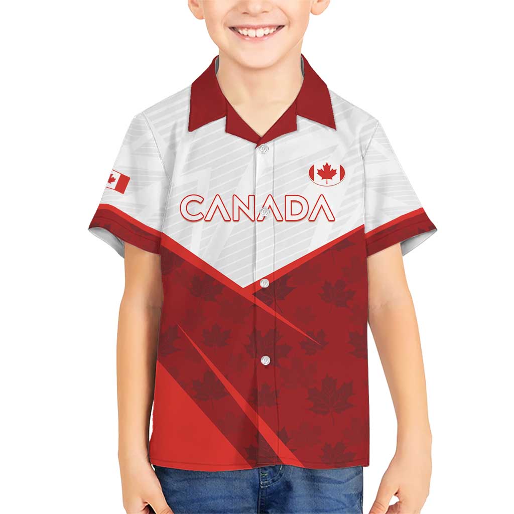 Custom Canada Rugby 2024 Kid Hawaiian Shirt Go Canada Simple Style LT05 - Wonder Print Shop