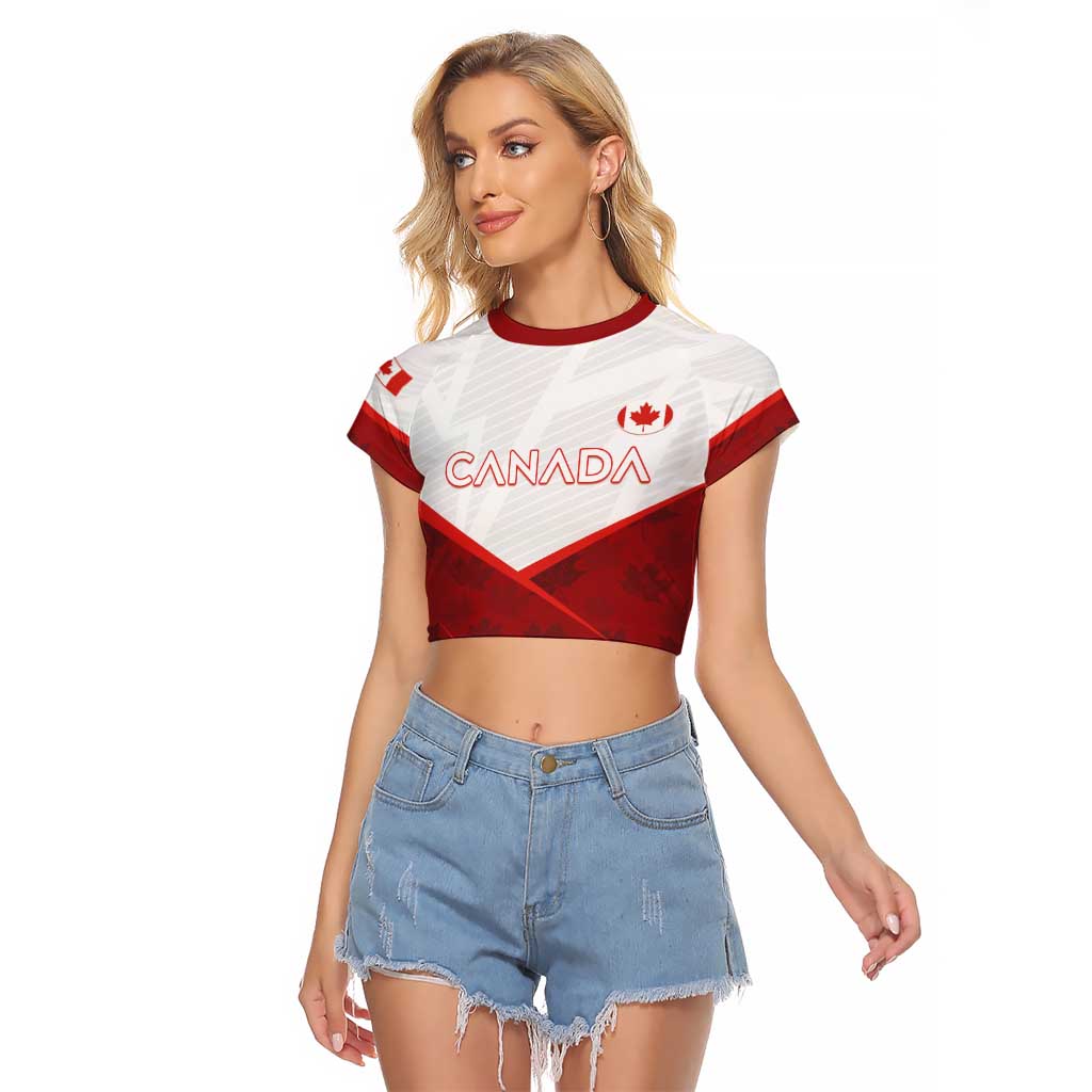 Custom Canada Rugby 2024 Raglan Cropped T Shirt Go Canada Simple Style