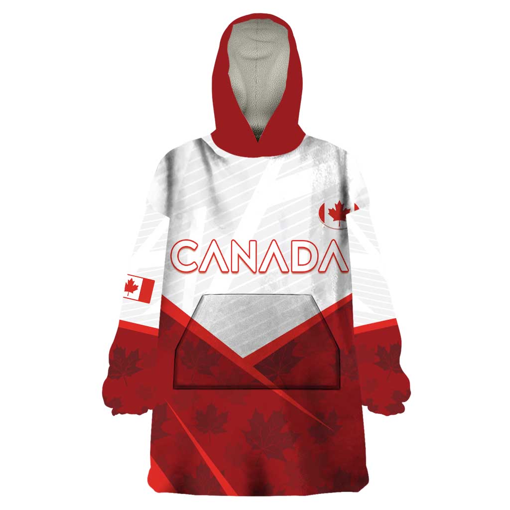 Custom Canada Rugby 2024 Wearable Blanket Hoodie Go Canada Simple Style