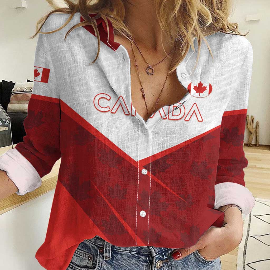 Custom Canada Rugby 2024 Women Casual Shirt Go Canada Simple Style