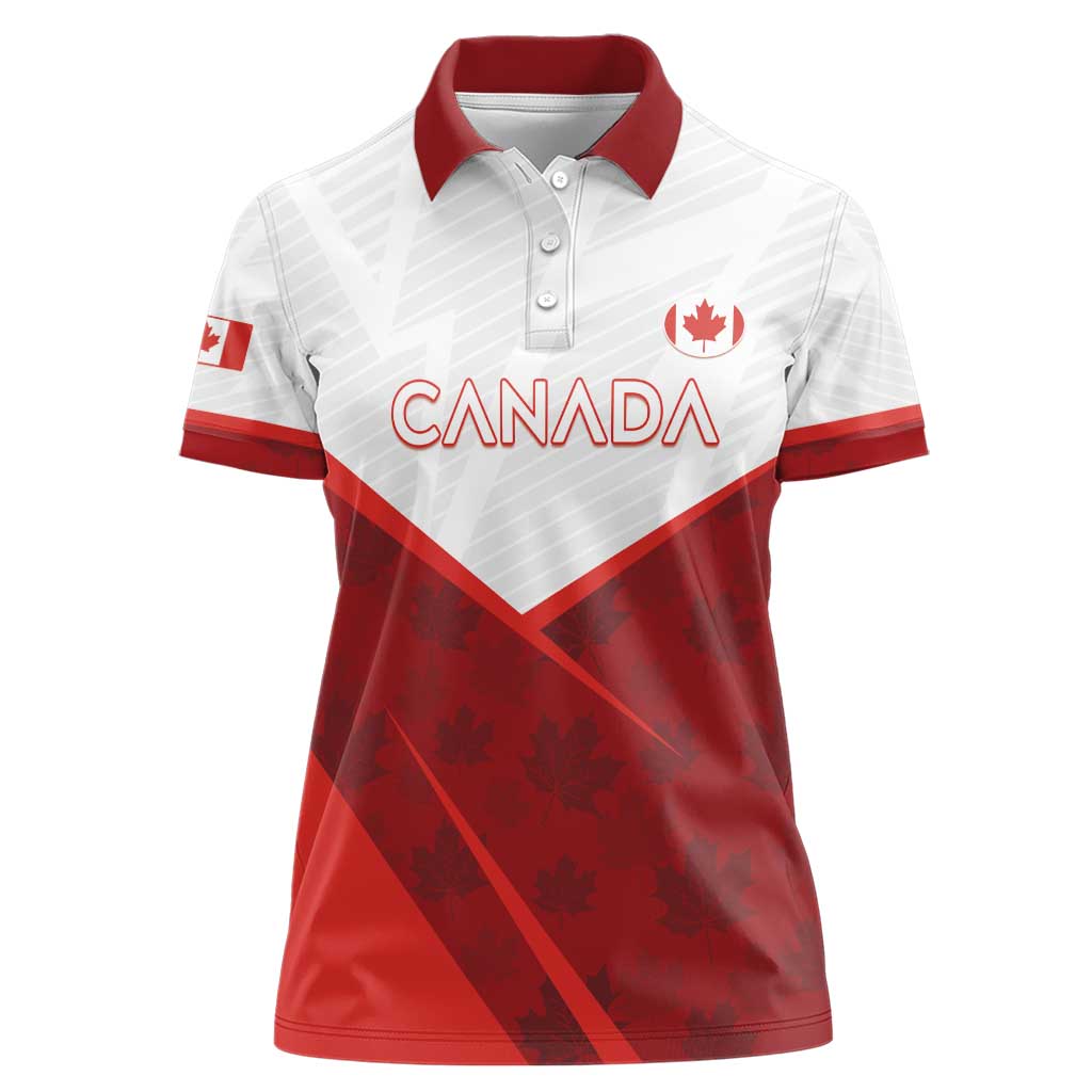 Custom Canada Rugby 2024 Women Polo Shirt Go Canada Simple Style