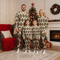 Green Cozy Christmas Argyle Pattern Christmas Pajama Set - Wonder Print Shop