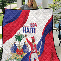 Haiti independence quilt with red, white, and blue flag design and "1804 HAITI" text