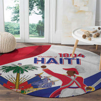 Haiti patriotic round carpet with 1804 Haiti text and illustrated woman figure