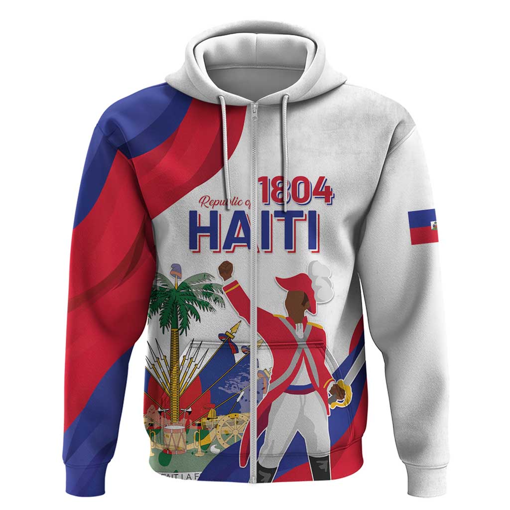 Personalised Haiti 221st Anniversary Independence Day Zip Hoodie LT05 - Wonder Print Shop