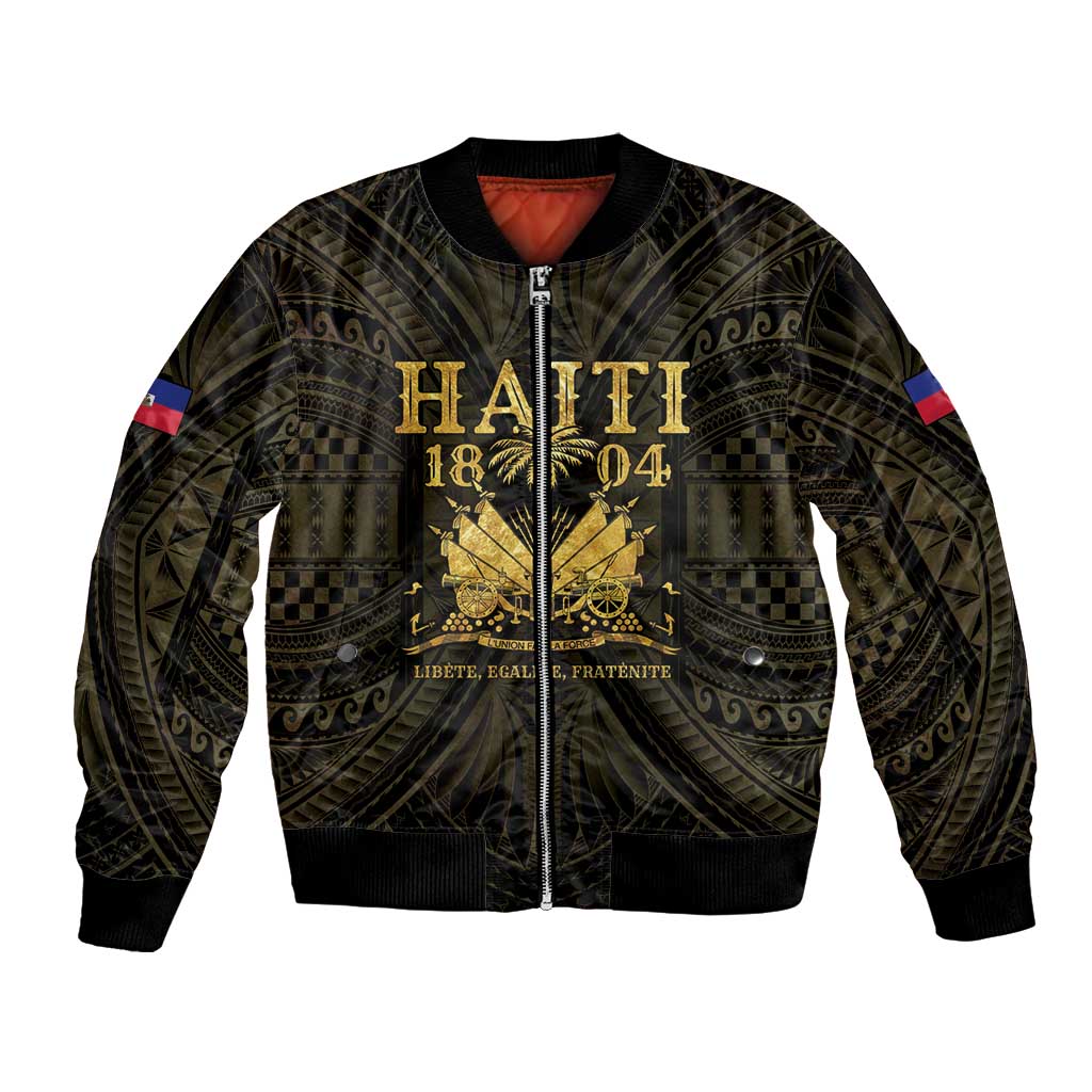 Haiti 1804 Bomber Jacket Polynesian Gold Neg Maron LT05 - Wonder Print Shop