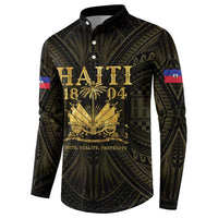 Men's button-up sweatshirt with dark base and large gold front text graphic