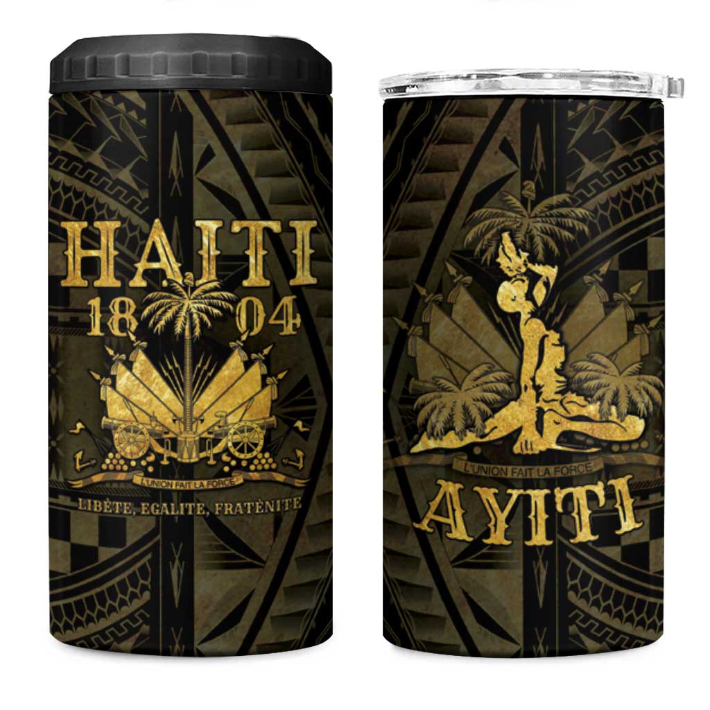 Haiti 1804 4 in 1 Can Cooler Tumbler Polynesian Gold Neg Maron LT05 - Wonder Print Shop