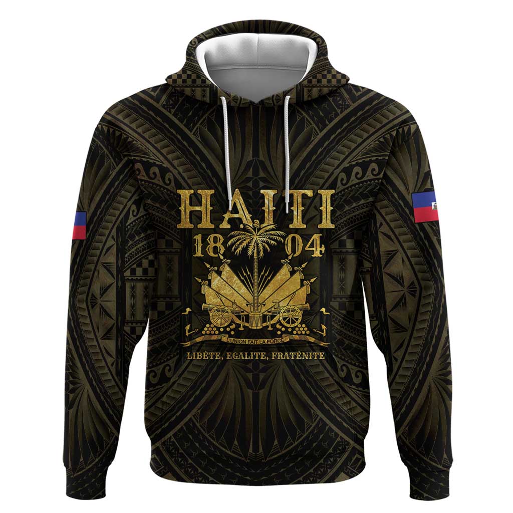 Haiti 1804 Hoodie Polynesian Gold Neg Maron LT05 - Wonder Print Shop