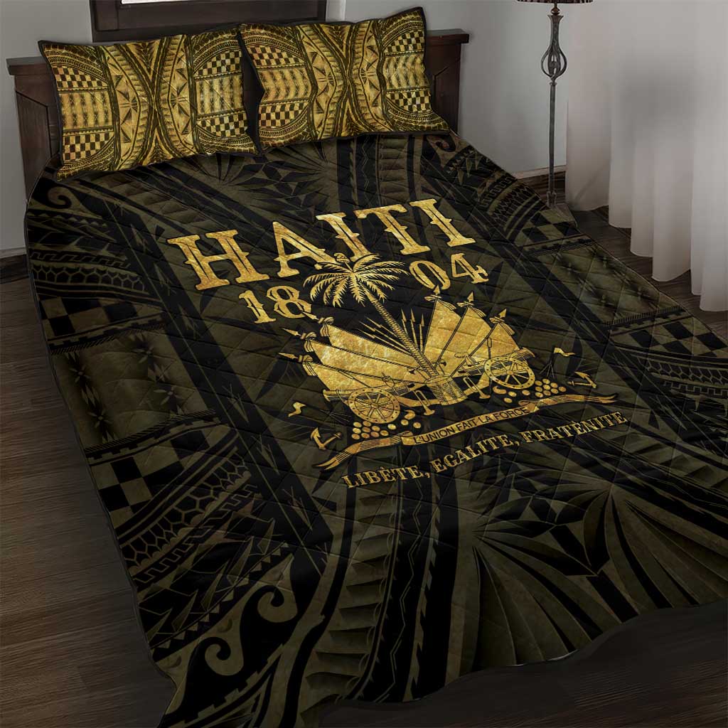 Haiti 1804 Quilt Bed Set Polynesian Gold Neg Maron LT05 - Wonder Print Shop