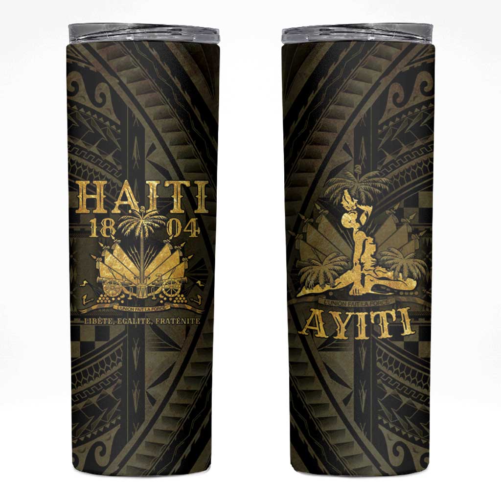 Haiti 1804 Skinny Tumbler Polynesian Gold Neg Maron LT05 - Wonder Print Shop