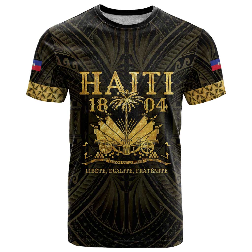 Haiti 1804 T Shirt Polynesian Gold Neg Maron LT05 - Wonder Print Shop