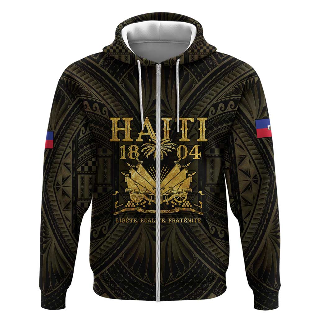 Haiti 1804 Zip Hoodie Polynesian Gold Neg Maron LT05 - Wonder Print Shop