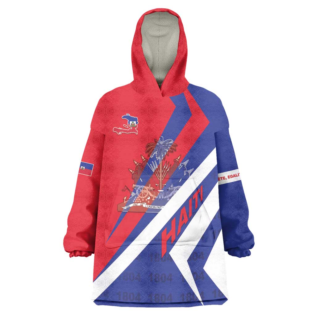 Personalised Haiti 1804 Wearable Blanket Hoodie Coat Of Arms Simple Style