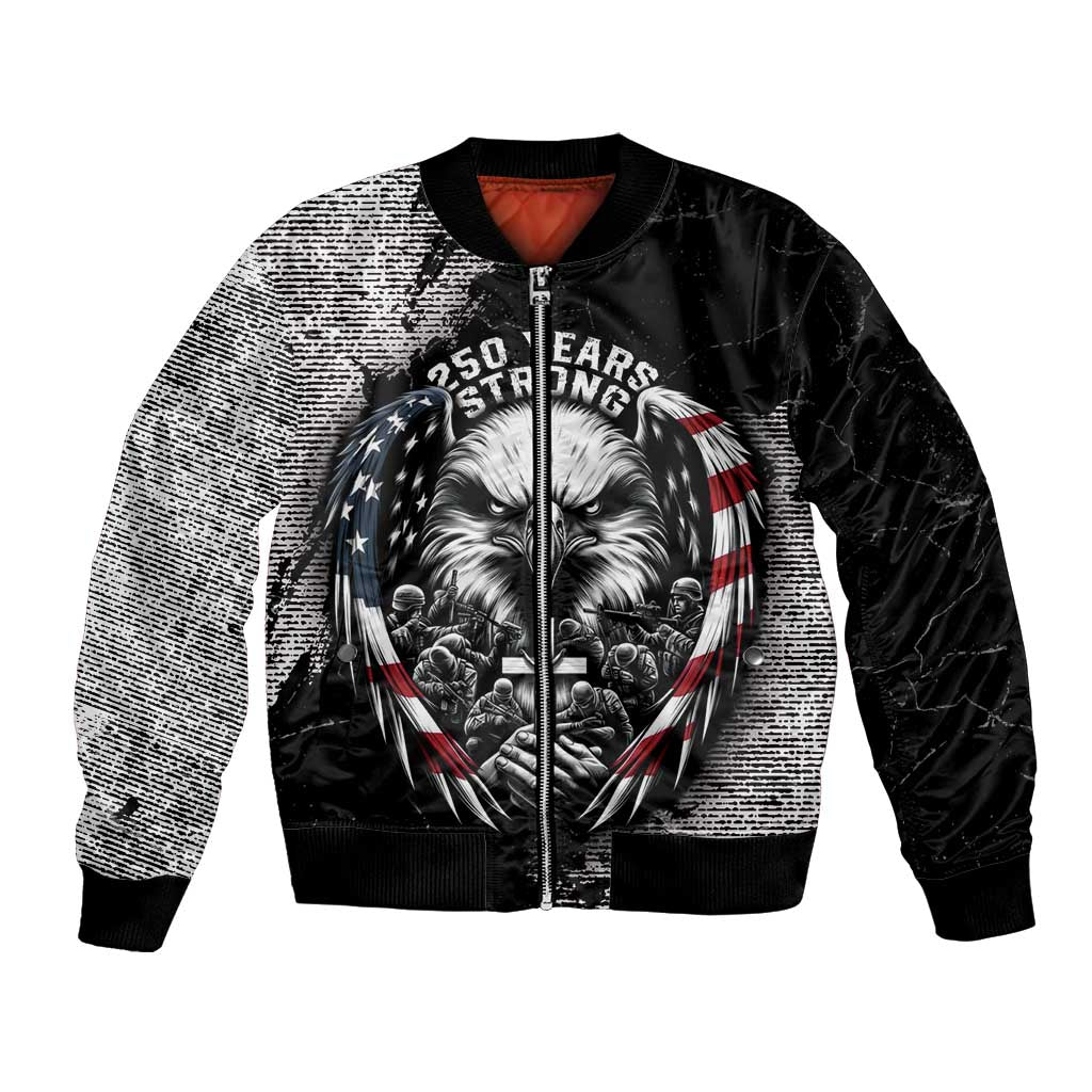 Personalized USA 250 Years Strong Bomber Jacket 4th Of July 2026 Semiquincentennial - Wonder Print Shop