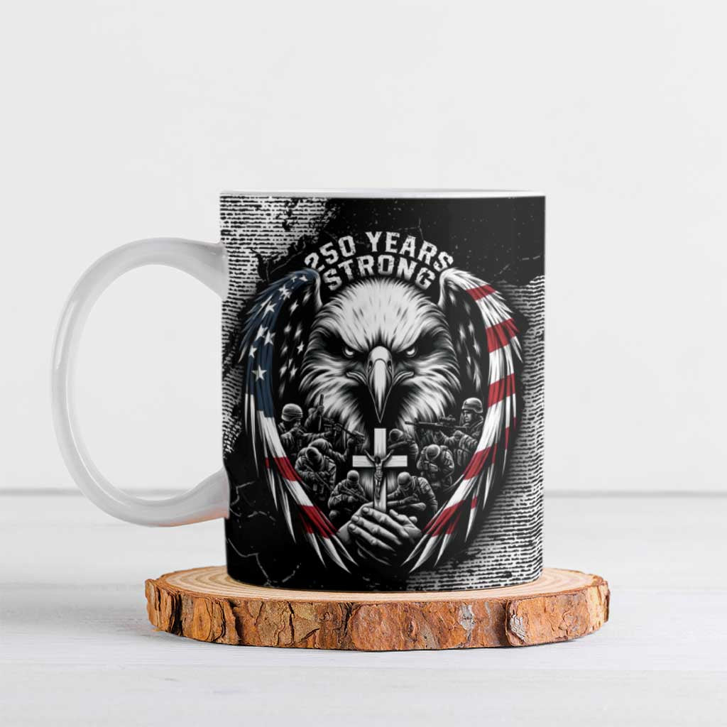 Personalized USA 250 Years Strong Ceramic Mug 4th Of July 2026 Semiquincentennial - Wonder Print Shop