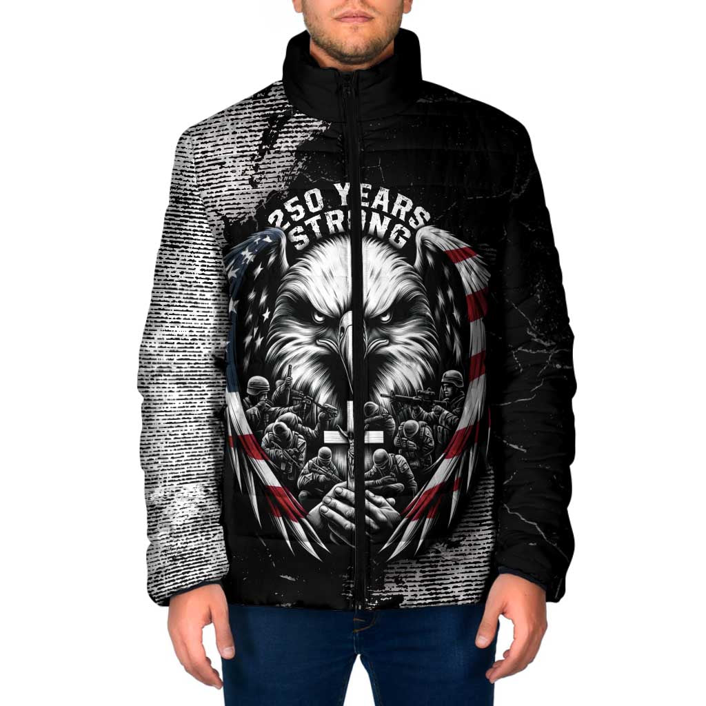 Personalized USA 250 Years Strong Padded Jacket 4th Of July 2026 Semiquincentennial - Wonder Print Shop