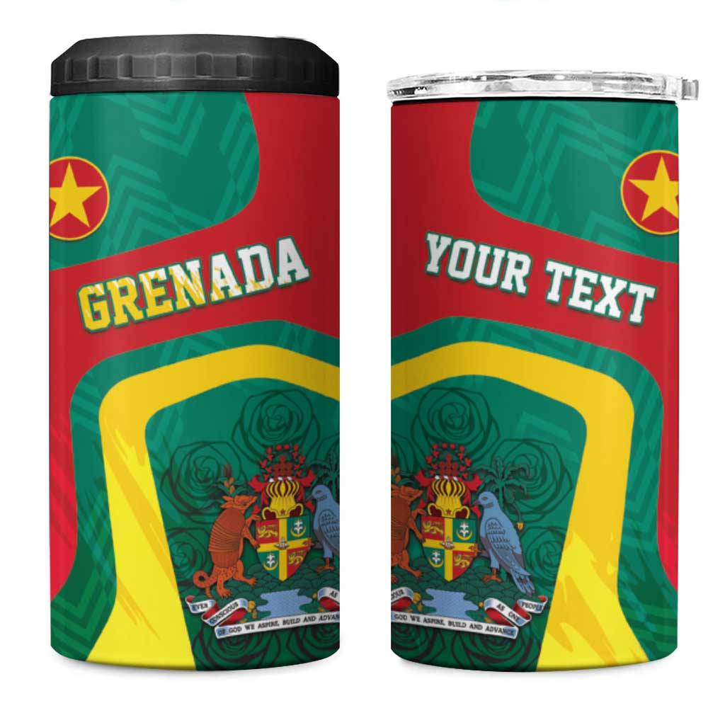 Personalised Grenada 4 in 1 Can Cooler Tumbler Coat Of Arms Unique Style