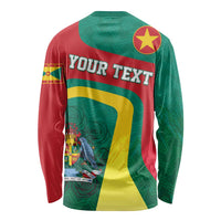 Green long-sleeve shirt with back print "YOUR TEXT" and coat of arms