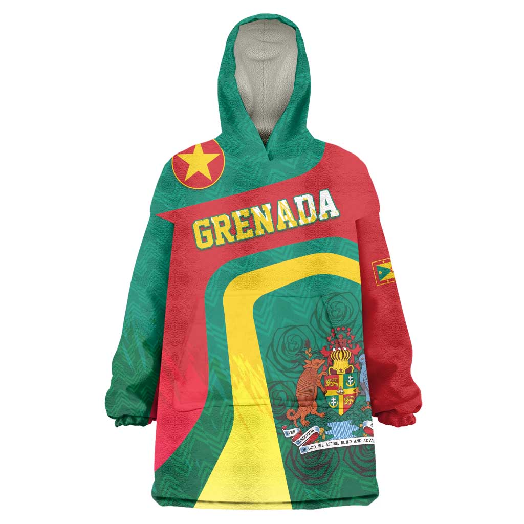 Personalised Grenada Wearable Blanket Hoodie Coat Of Arms Unique Style