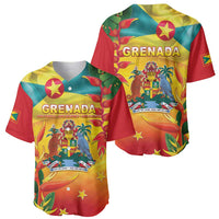 Grenada Baseball Jersey Gwenad Flag With Heliconia Lobster Claws