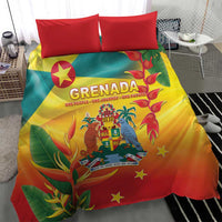 Grenada Bedding Set Gwenad Flag With Heliconia Lobster Claws