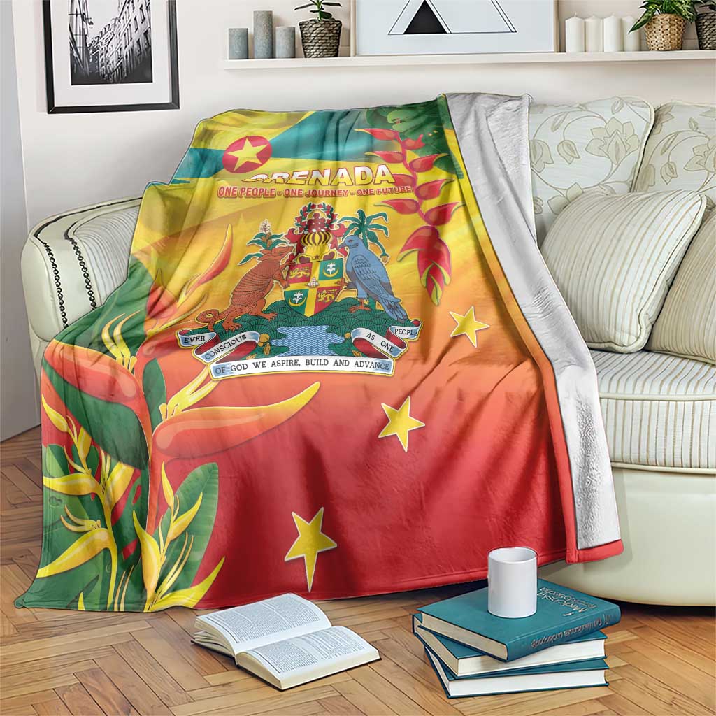 Grenada Blanket Gwenad Flag With Heliconia Lobster Claws