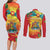 Grenada Couples Matching Long Sleeve Bodycon Dress and Long Sleeve Button Shirt Gwenad Flag With Heliconia Lobster Claws