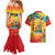 Grenada Couples Matching Mermaid Dress and Hawaiian Shirt Gwenad Flag With Heliconia Lobster Claws