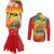 Grenada Couples Matching Mermaid Dress and Long Sleeve Button Shirt Gwenad Flag With Heliconia Lobster Claws