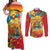 Grenada Couples Matching Off Shoulder Maxi Dress and Long Sleeve Button Shirt Gwenad Flag With Heliconia Lobster Claws