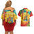 Grenada Couples Matching Off Shoulder Short Dress and Hawaiian Shirt Gwenad Flag With Heliconia Lobster Claws