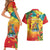 Grenada Couples Matching Short Sleeve Bodycon Dress and Hawaiian Shirt Gwenad Flag With Heliconia Lobster Claws