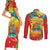 Grenada Couples Matching Short Sleeve Bodycon Dress and Long Sleeve Button Shirt Gwenad Flag With Heliconia Lobster Claws