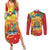 Grenada Couples Matching Summer Maxi Dress and Long Sleeve Button Shirt Gwenad Flag With Heliconia Lobster Claws