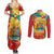 Grenada Couples Matching Summer Maxi Dress and Long Sleeve Button Shirt Gwenad Flag With Heliconia Lobster Claws