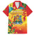 Grenada Family Matching Off The Shoulder Long Sleeve Dress and Hawaiian Shirt Gwenad Flag With Heliconia Lobster Claws