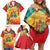 Grenada Family Matching Off Shoulder Short Dress and Hawaiian Shirt Gwenad Flag With Heliconia Lobster Claws