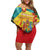 Grenada Family Matching Off Shoulder Short Dress and Hawaiian Shirt Gwenad Flag With Heliconia Lobster Claws