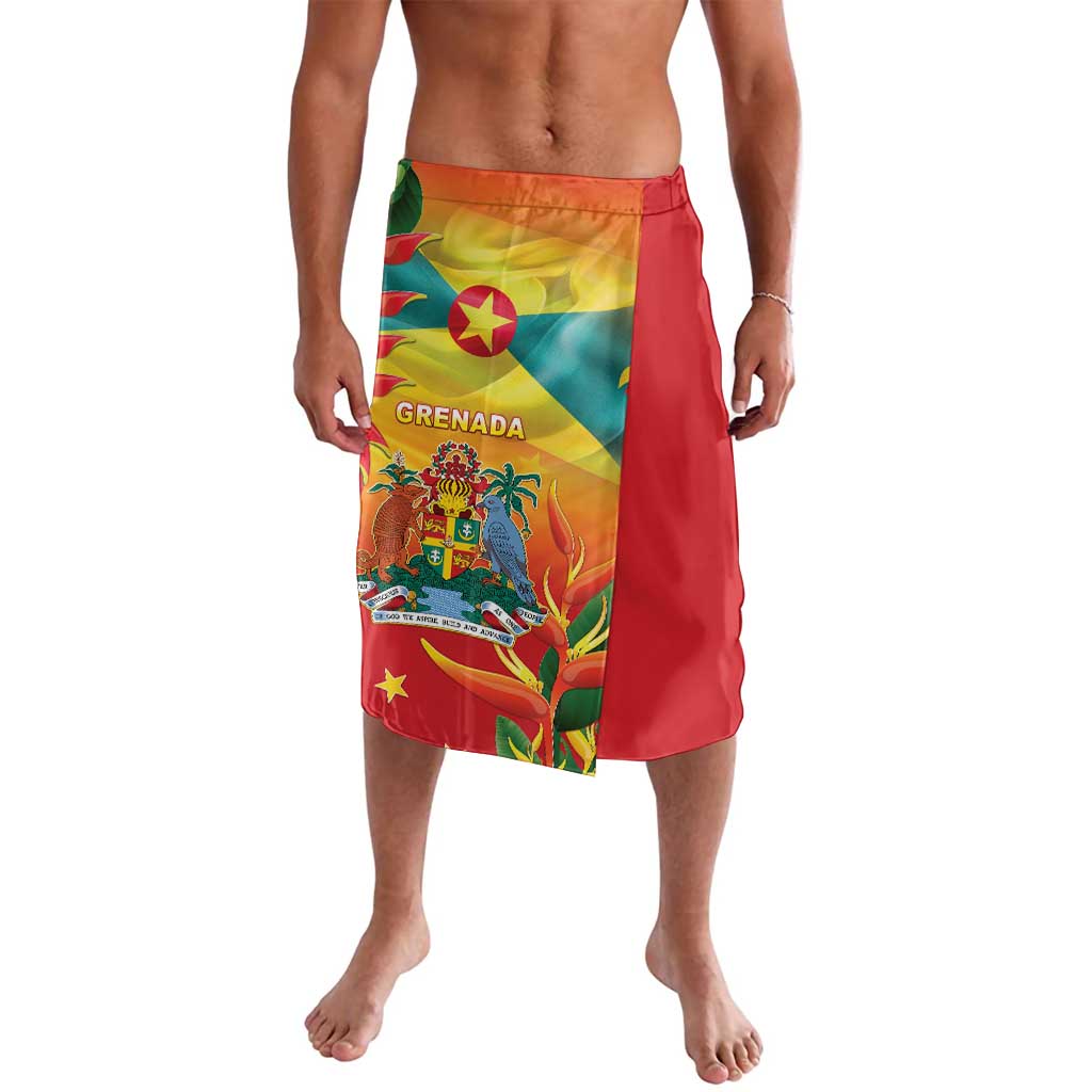 Grenada Lavalava Gwenad Flag With Heliconia Lobster Claws