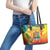 Grenada Leather Tote Bag Gwenad Flag With Heliconia Lobster Claws