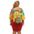 Grenada Off Shoulder Short Dress Gwenad Flag With Heliconia Lobster Claws