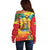 Grenada Off Shoulder Sweater Gwenad Flag With Heliconia Lobster Claws