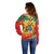 Grenada Off Shoulder Sweater Gwenad Flag With Heliconia Lobster Claws