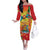 Grenada Off The Shoulder Long Sleeve Dress Gwenad Flag With Heliconia Lobster Claws