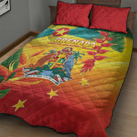 Grenada Quilt Bed Set Gwenad Flag With Heliconia Lobster Claws