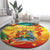 Grenada Round Carpet Gwenad Flag With Heliconia Lobster Claws