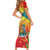 Grenada Short Sleeve Bodycon Dress Gwenad Flag With Heliconia Lobster Claws