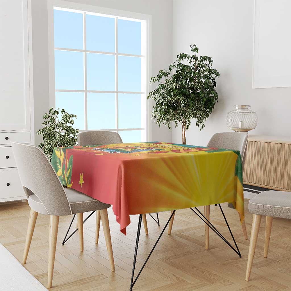 Grenada Tablecloth Gwenad Flag With Heliconia Lobster Claws