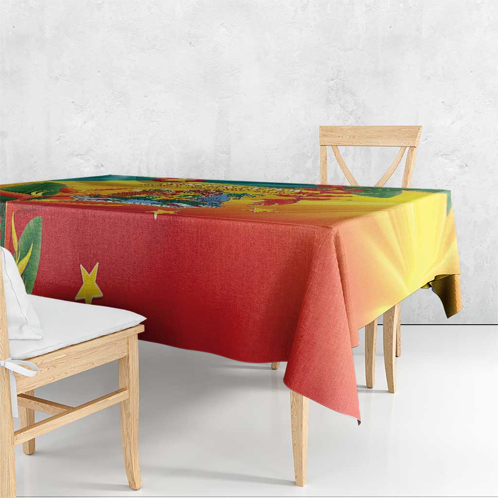Grenada Tablecloth Gwenad Flag With Heliconia Lobster Claws
